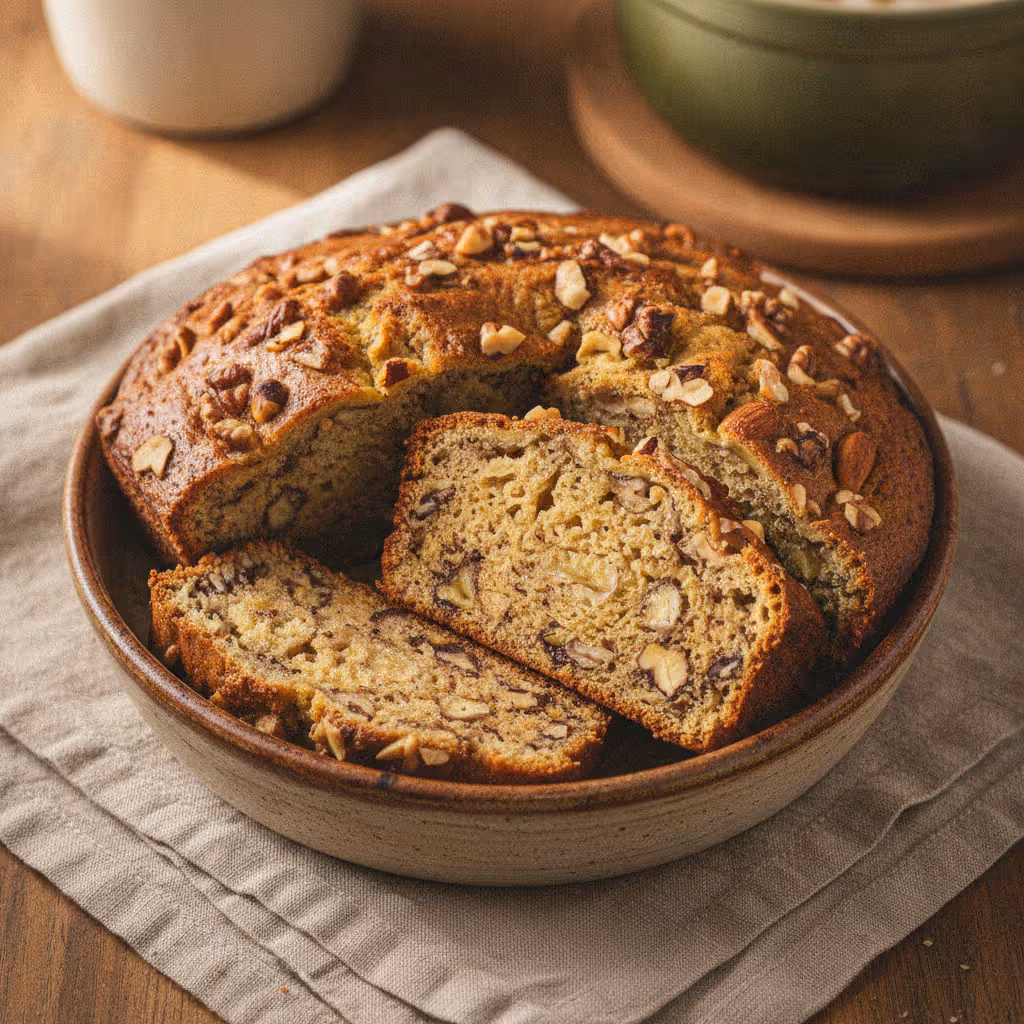 Banana bread alle noci, pronto da servire