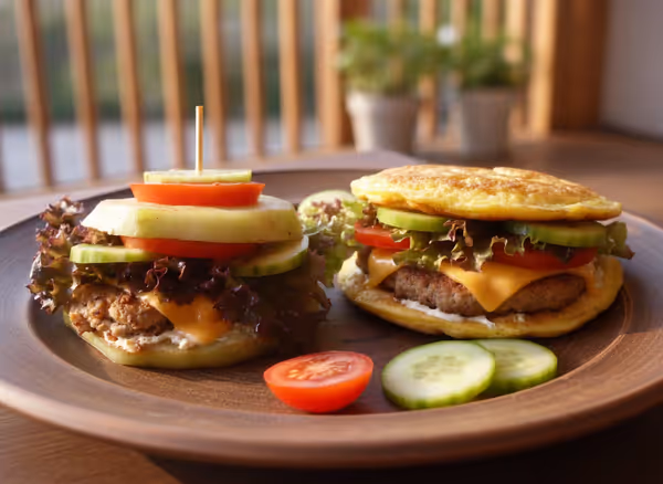 Burger senza pane: burger di cavolo rapa e burger con omelette