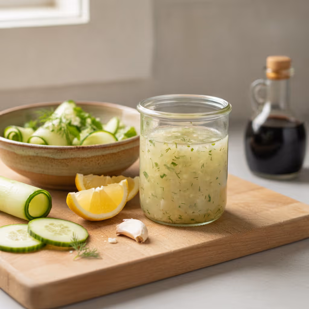 Condimento per insalata senza olio al limone, pronto da servire